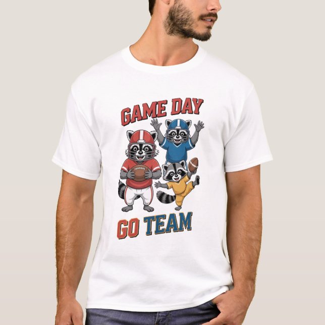 Camiseta de Dia de Jogo de Futebol de Guaxinim (Frente)