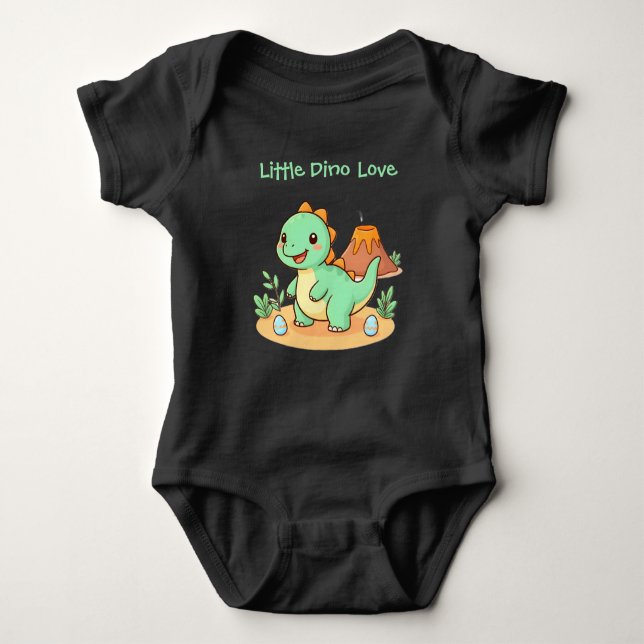 Camiseta de Dinossauro de Algodão Confortável - Fo (Frente)