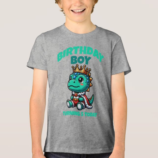 Camiseta de Dinossauro de Aniversário - Idade Pers (Frente)