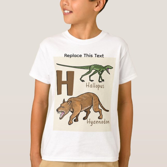 Camiseta de Dinossauro ou Animal Pré-Histórico (Frente)