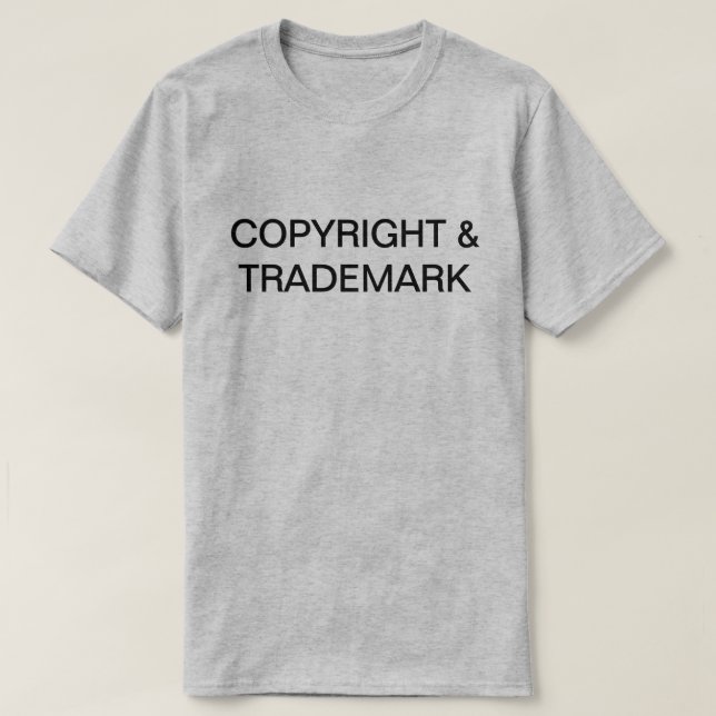 Camiseta de Direitos Autorais e Marca Registrada (Frente do Design)