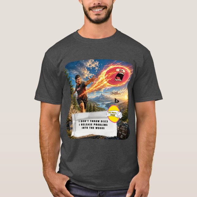 Camiseta de Disc Golf Piadas de Embrulho de Chicle (Frente)