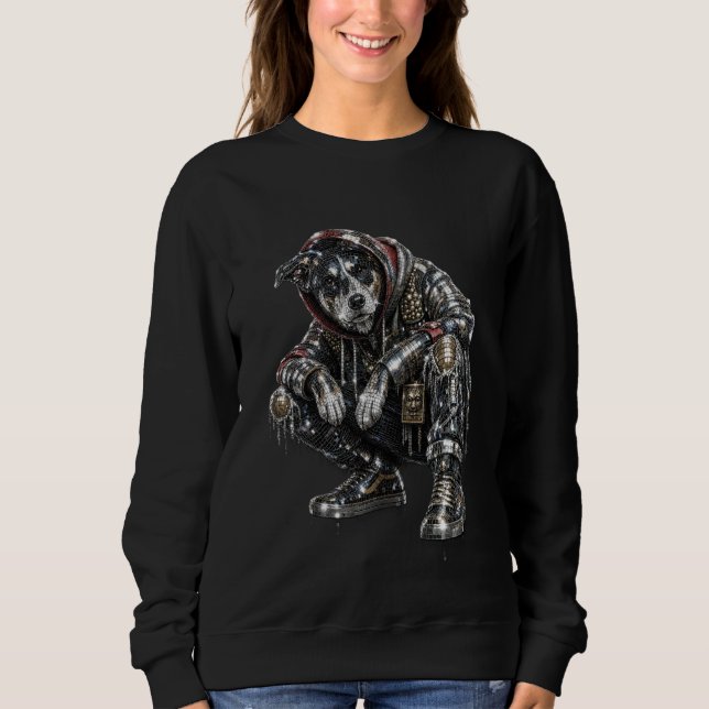 Camiseta de Disco Dog – Arte de Rua de Cachorro Mo (Frente)