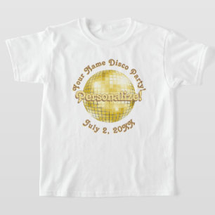 Camiseta de Disco Retroativo Dourada PERSONALIZADA