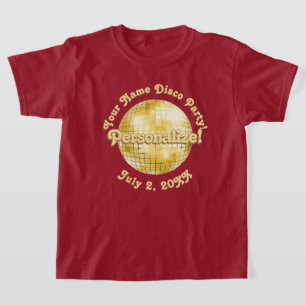 Camiseta de Disco Retroativo Dourada PERSONALIZADA