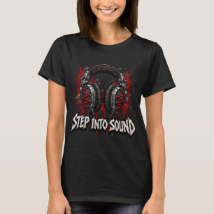 Camiseta de DJ com Fone de Ouvido Step Into Sound,