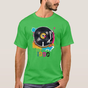 Camiseta de DJ de Vinil Retro Colorido Vintage 19