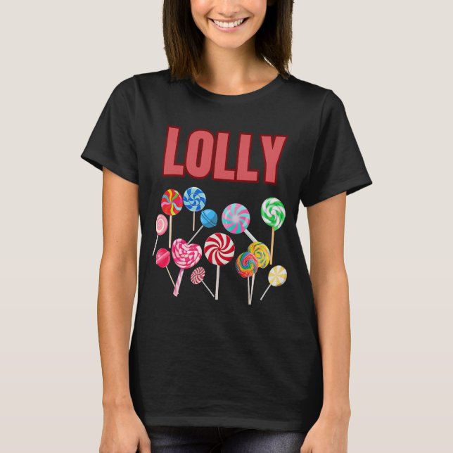 Camiseta de doce de pirulito colorido (Frente)