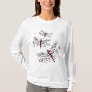 Camiseta de Dragonfly Ladies Long Sleeve Pink