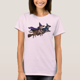Camiseta de Dupla de Bruxas Gatas Fofas