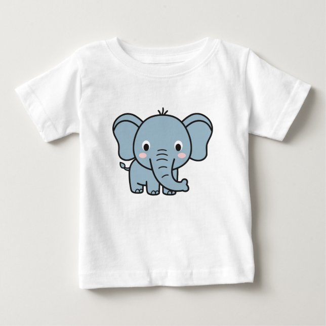 Camiseta de Elefante Bebê Fofo (Frente)