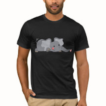 Camiseta de Elefante Furtivo Desenho Animado Fofo