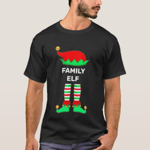 Camiseta de Elfo de Família de Natal Moderna