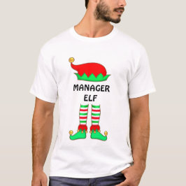 Camiseta de Elfo Gerente de Natal Moderno