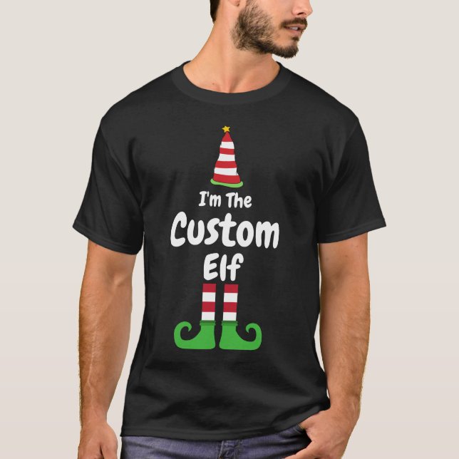 Camiseta de Elfo Personalizada, Camisa de Natal Pe (Frente)
