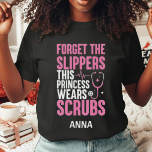Camiseta de Enfermagem Rosa Personalizada Divertid