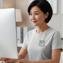 Camiseta de Enfermeira RN Minimalista Elegante par