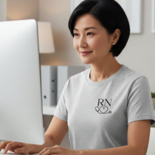 Camiseta de Enfermeira RN Minimalista Elegante par