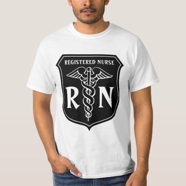 Camiseta de enfermeiro registrado RN com símbolo c (Frente)