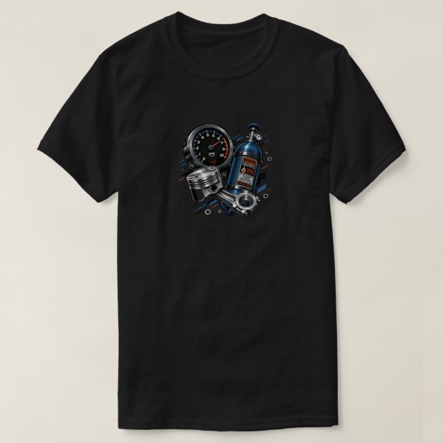 Camiseta de entusiasta de carros com gráfico de ve (Frente do Design)
