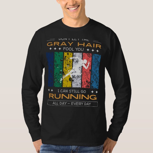 Camiseta de Entusiasta de Corrida - Cabelo Grisalh (Frente)