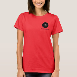 Camiseta de Equipe com Texto de Logotipo Mínimo