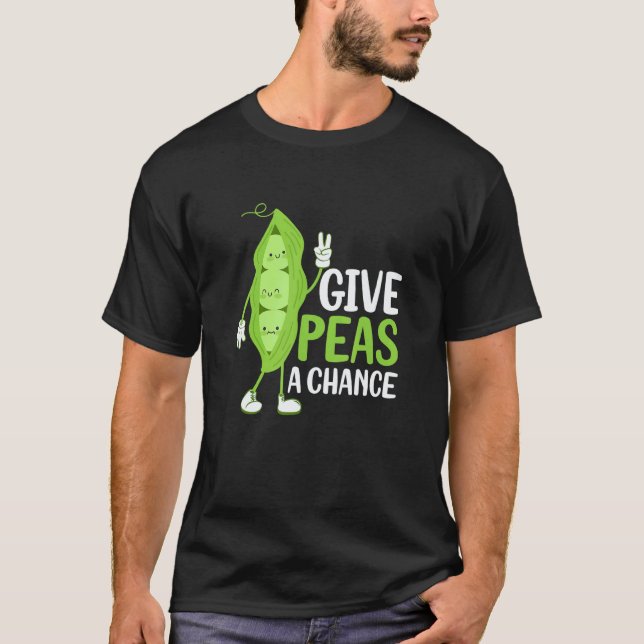 Camiseta Dê Ervilhas Uma Chance Veggie  Veganismo (Frente)
