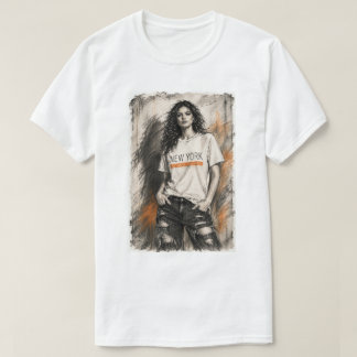 Camiseta de Esboço de Moda