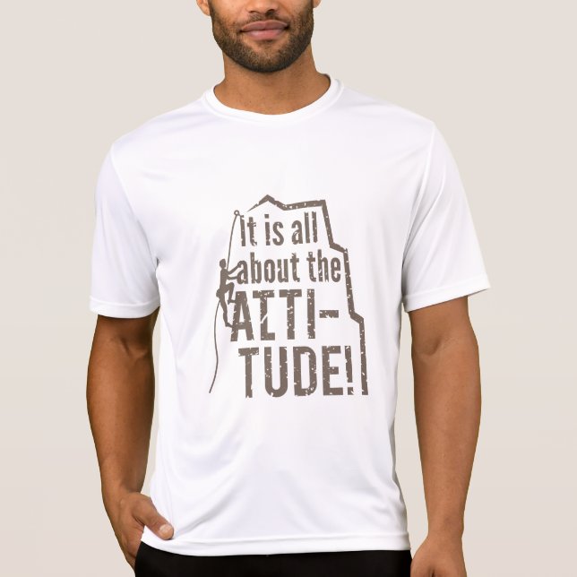Camiseta de Escalada de Montanha Grunge Atitude ou (Frente)