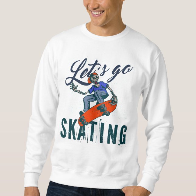 Camiseta de Esqueleto de Skate | Arte de Rua de Sk (Frente)