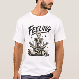 Camiseta de Esqueleto Meditando Sentindo-se Ósseo