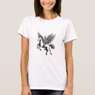 Camiseta de Esqueleto Montado em Cavalo Alado