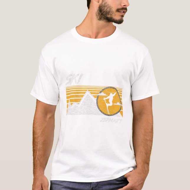 Camiseta de Esqui Retro Zermatt Suíça  (Frente)