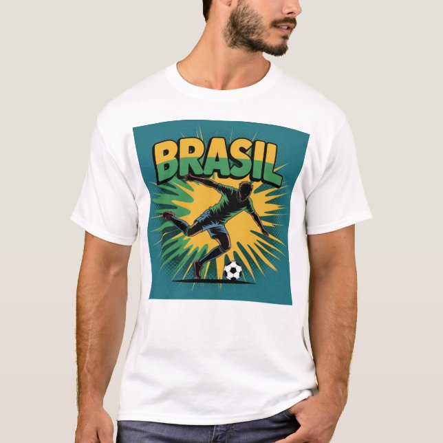 Camiseta de Fã de Futebol Brasil | Orgulho do Fute (Frente)