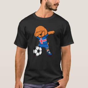 Camiseta de Fã de Futebol da Islândia com Cachorro