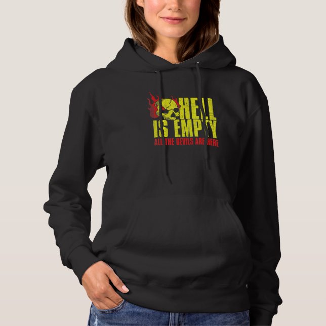 Camiseta de Fã de Terror Assustador Caveira Vazia  (Frente)