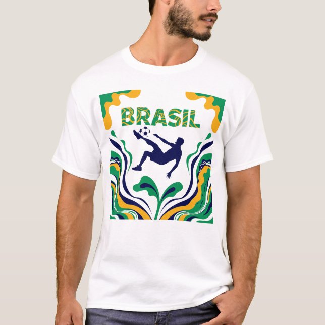 Camiseta de Fã do Brasil | Orgulho do Futebol | Mu (Frente)