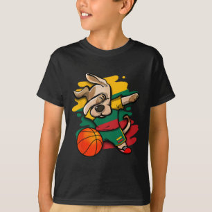 Camiseta de Fãs Dabbing Dog Lituânia Sketll Lituân