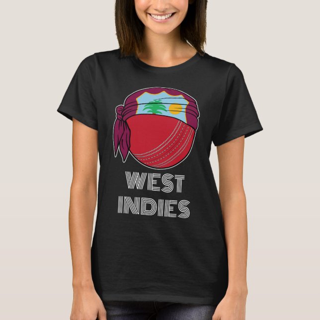 Camiseta de Fãs de Críquete das Índias Ocidentais  (Frente)