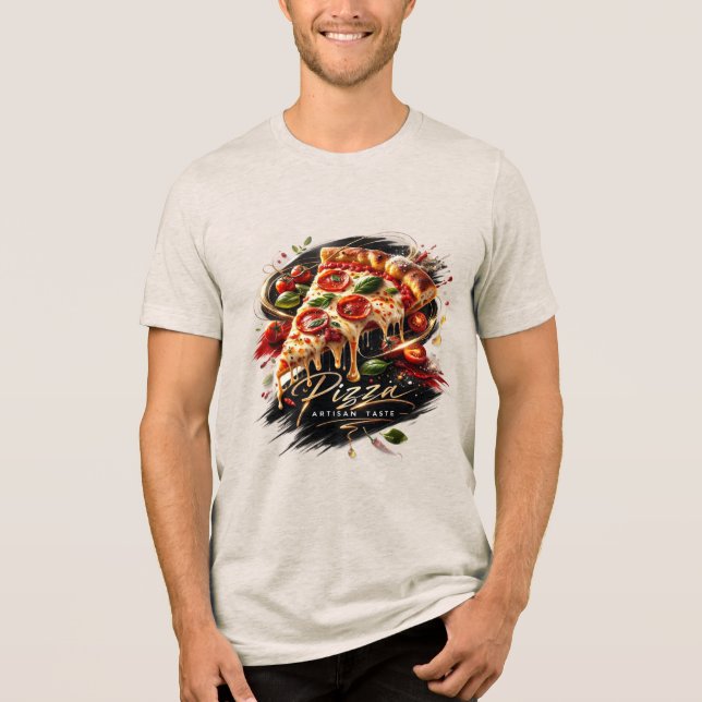 Camiseta de Fatia de Pizza Artesanal – Arte de Com (Frente)