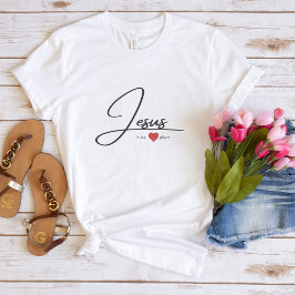 Camiseta de fé para mulheres | Jesus de coração