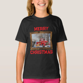 Camiseta de Férias Cena de Natal no Campo 