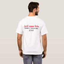 Camiseta de Férias da Família Preta e Vermelha Per