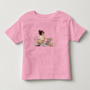 Camiseta de Férias de Menina Fofo Vibrações de Ver