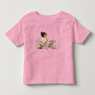 Camiseta de Férias de Menina Fofo Vibrações de Ver