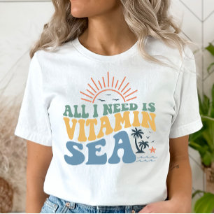 Camiseta de Férias de Praia, Mar de Vitamina, Chá 