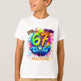 Camiseta de festa de aniversário de seis sete anos