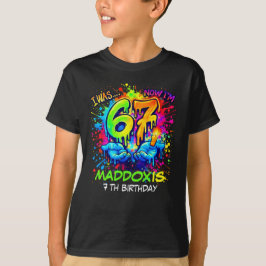Camiseta de festa de aniversário de seis sete anos