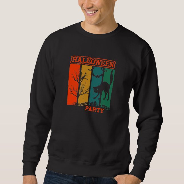 Camiseta de Festa de Gato Halloween (Frente)