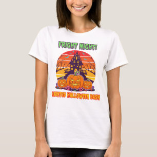 Camiseta de Festa de Halloween Assombrada Abóbor